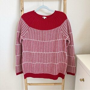 Talbots Red White Sweater Sz M